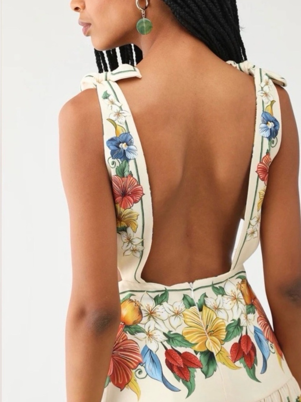 FARM Rio Cream Floral Dress Multicolor Blossoms - Picture 3 of 4